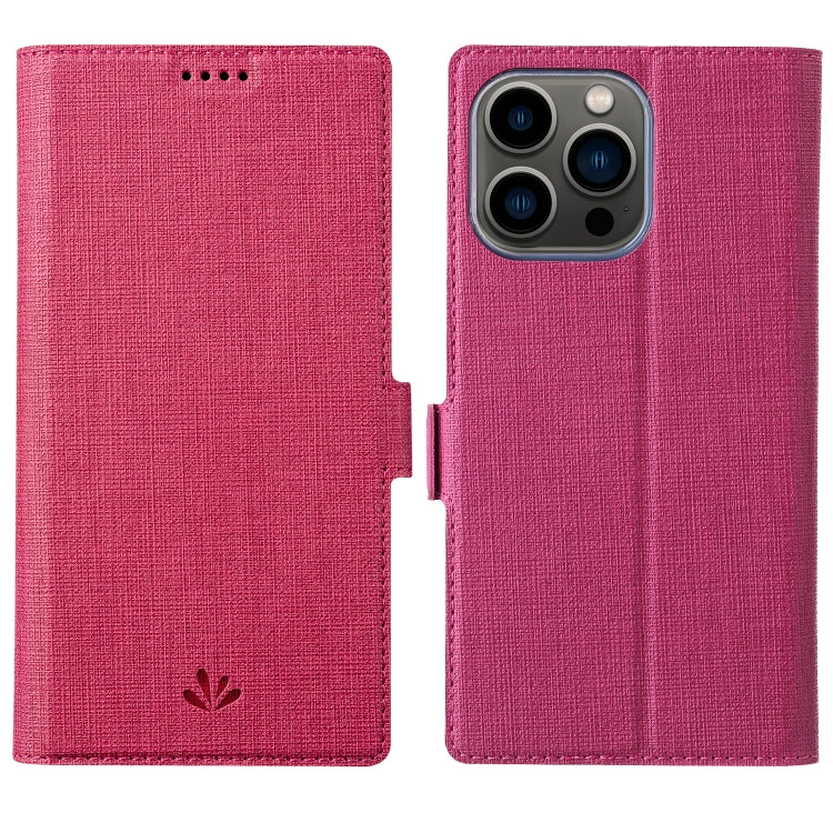 For iPhone 14 Pro Max ViLi K Series Dual-side Buckle Magsafe Leather Phone Case(Rose Red) - iPhone 14 Pro Max Cases by ViLi | Online Shopping UK | buy2fix