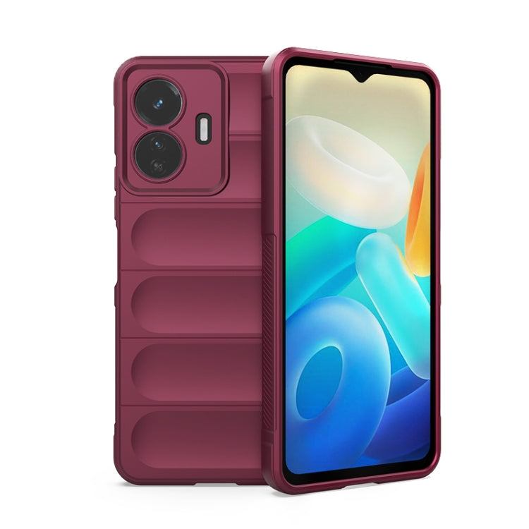 For vivo Y77 5G Global Magic Shield TPU + Flannel Phone Case(Wine Red) - vivo Cases by buy2fix | Online Shopping UK | buy2fix