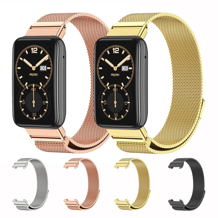 For Xiaomi Mi Band 7 Pro Mijobs Milan Magnetic Stainless Steel Watch Band(Gold) - Watch Bands by MIJOBS | Online Shopping UK | buy2fix