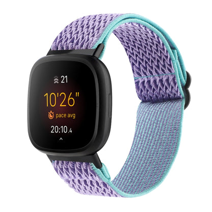 For Fitbit Versa 4 / Sense 2 Universal Wave Nylon Watch Band(Lavender Purple) - Watch Bands by buy2fix | Online Shopping UK | buy2fix