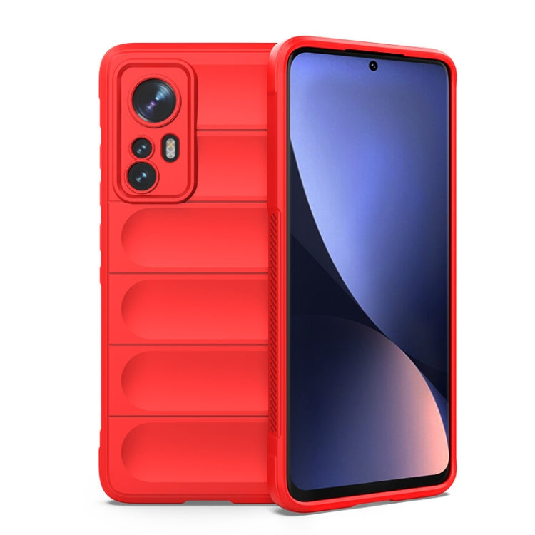 For Xiaomi 12 Magic Shield TPU + Flannel Phone Case(Red) - Xiaomi Cases by buy2fix | Online Shopping UK | buy2fix