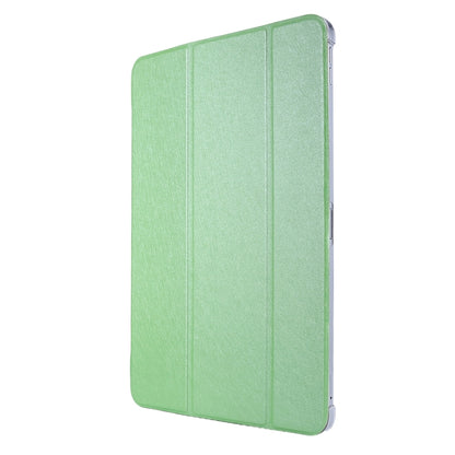 For iPad Air 13 2024 / Pro 12.9 2020 TPU Silk Texture Three-fold Horizontal Flip Leather Tablet Case with Holder(Green) - iPad Pro 12.9 (2020) Cases by buy2fix | Online Shopping UK | buy2fix