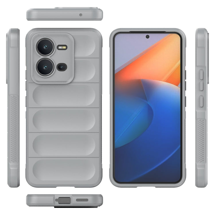 For vivo V25 5G Global Magic Shield TPU + Flannel Phone Case(Grey) - vivo Cases by buy2fix | Online Shopping UK | buy2fix