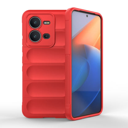 For vivo V25 5G Global Magic Shield TPU + Flannel Phone Case(Red) - vivo Cases by buy2fix | Online Shopping UK | buy2fix