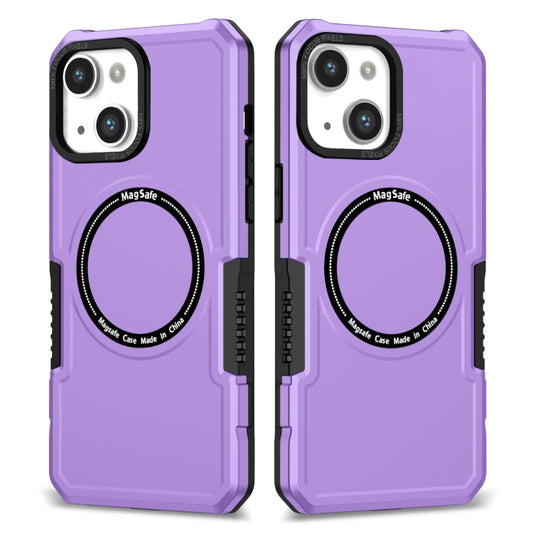 For iPhone 14 Plus MagSafe Shockproof Armor Phone Case(Purple) - iPhone 14 Plus Cases by buy2fix | Online Shopping UK | buy2fix