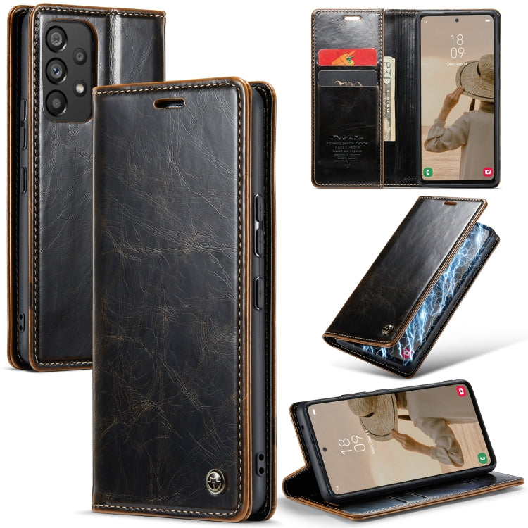 For Samsung Galaxy A53 CaseMe 003 Crazy Horse Texture Leather Phone Case(Coffee) - Galaxy Phone Cases by CaseMe | Online Shopping UK | buy2fix