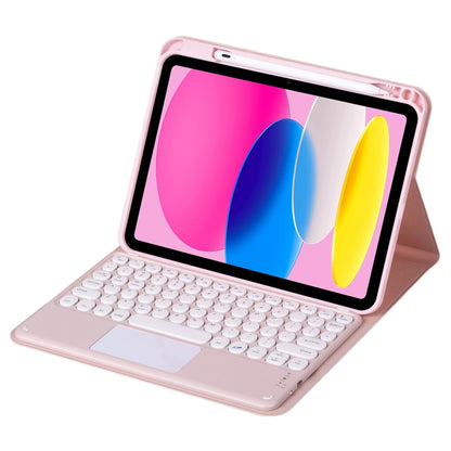 For iPad 10th Gen 10.9 2022 SA-10C Bluetooth Touch Keyboard Leather Tablet Case with Pen Slot(Pink) - Universal by buy2fix | Online Shopping UK | buy2fix