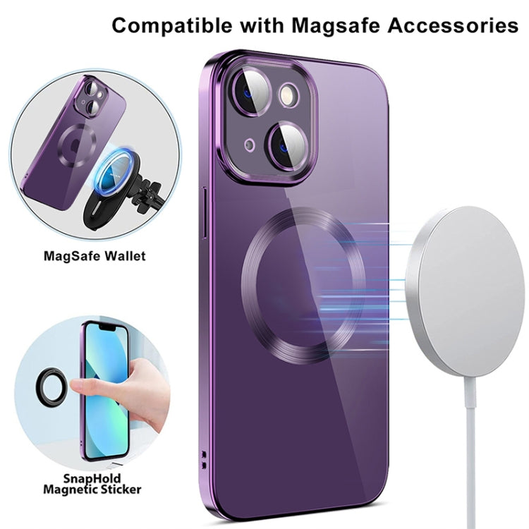 For iPhone 14 Pro Electroplating MagSafe TPU Phone Case with Lens Film(Black) - iPhone 14 Pro Cases by buy2fix | Online Shopping UK | buy2fix