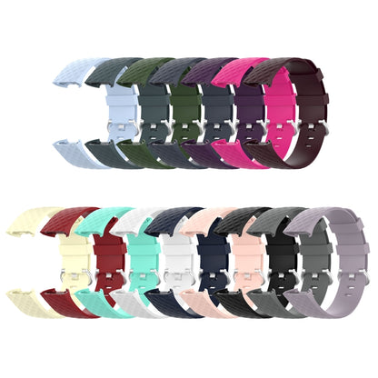 18mm Silver Color Buckle TPU Wrist Strap Watch Band for Fitbit Charge 4 / Charge 3 / Charge 3 SE, Size: S(Rosewood) - Watch Bands by buy2fix | Online Shopping UK | buy2fix