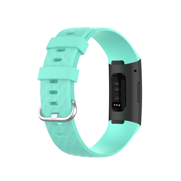 18mm Silver Color Buckle TPU Wrist Strap Watch Band for Fitbit Charge 4 / Charge 3 / Charge 3 SE, Size: L(Green) - Watch Bands by buy2fix | Online Shopping UK | buy2fix