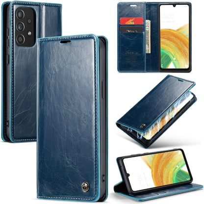 For Samsung Galaxy A33 5G CaseMe 003 Crazy Horse Texture Leather Phone Case(Blue) - Galaxy Phone Cases by CaseMe | Online Shopping UK | buy2fix