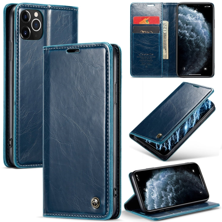 For iPhone 11 Pro CaseMe 003 Crazy Horse Texture Leather Phone Case(Blue) - iPhone 11 Pro Cases by CaseMe | Online Shopping UK | buy2fix