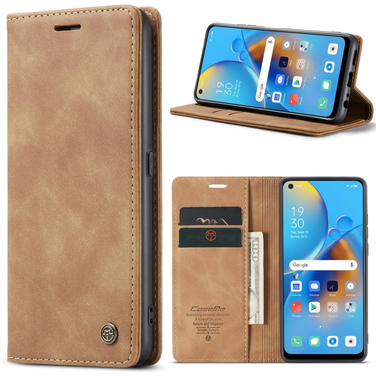 CaseMe 013 Multifunctional Horizontal Flip Leather Phone Case For OPPO F19/F19S/A74 4G/A95 4G/Reno6 Lite 4G Global(Brown) - OPPO Cases by CaseMe | Online Shopping UK | buy2fix