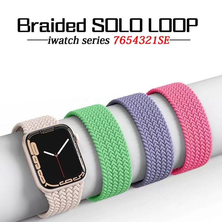 Nylon Single-turn Braided Watch Band For Apple Watch Ultra 49mm / Series 8&7 45mm / SE 2&6&SE&5&4 44mm / 3&2&1 42mm, Length:155mm(Pistachio) - Watch Bands by buy2fix | Online Shopping UK | buy2fix