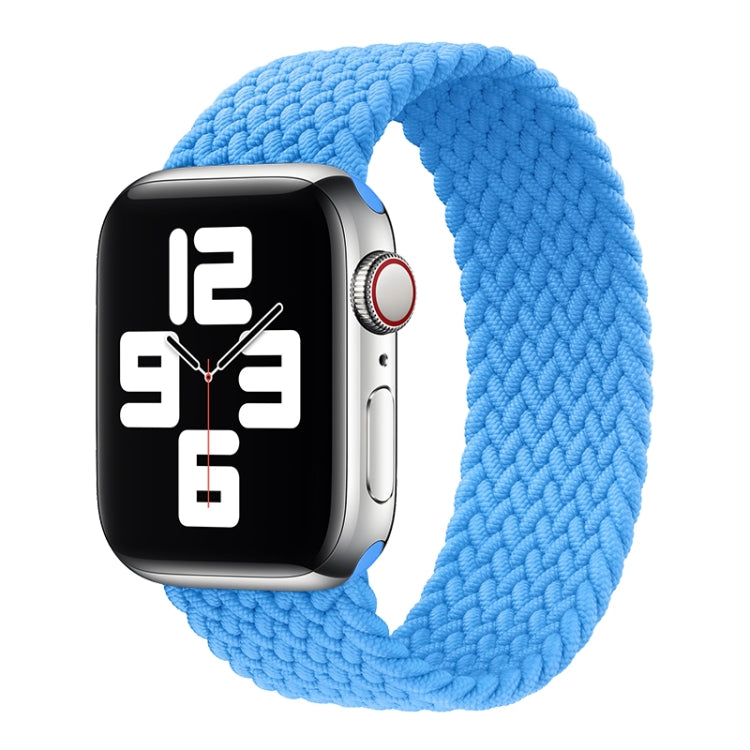 Nylon Single-turn Braided Watch Band For Apple Watch Ultra 49mm / Series 8&7 45mm / SE 2&6&SE&5&4 44mm / 3&2&1 42mm, Length:165mm(Sky Blue) - Watch Bands by buy2fix | Online Shopping UK | buy2fix