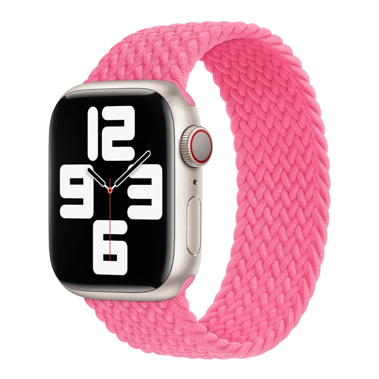 Nylon Single-turn Braided Watch Band For Apple Watch Ultra 49mm / Series 8&7 45mm / SE 2&6&SE&5&4 44mm / 3&2&1 42mm, Length:165mm(Orange Pink) - Watch Bands by buy2fix | Online Shopping UK | buy2fix