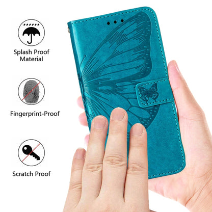 For Google Pixel 7a Embossed Butterfly Flip Leather Phone Case(Blue) - Google Cases by buy2fix | Online Shopping UK | buy2fix