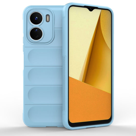 For vivo Y16 4G Global Magic Shield TPU + Flannel Phone Case(Light Blue) - vivo Cases by buy2fix | Online Shopping UK | buy2fix