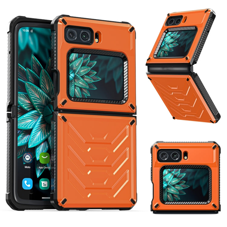 For Motorola Razr 2022 All-inclusive Shockproof Folding Phone Case(Orange) - Motorola Cases by buy2fix | Online Shopping UK | buy2fix