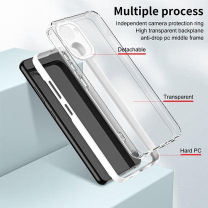 For Realme 10 4G 3 in 1 Clear TPU Color PC Frame Phone Case(White) - Realme Cases by buy2fix | Online Shopping UK | buy2fix