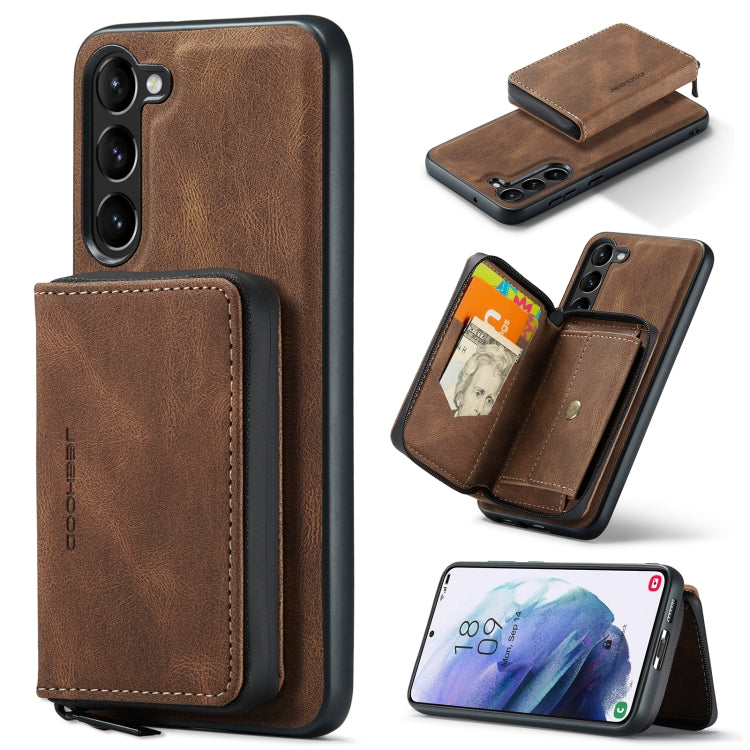 For Samsung Galaxy S24 5G JEEHOOD Magnetic Zipper Horizontal Flip Leather Phone Case(Brown) - Galaxy S24 5G Cases by JEEHOOD | Online Shopping UK | buy2fix