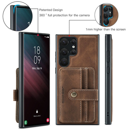 For Samsung Galaxy S24 Ultra 5G JEEHOOD RFID Blocking Anti-Theft Magnetic Phone Case(Brown) - Galaxy S24 Ultra 5G Cases by JEEHOOD | Online Shopping UK | buy2fix