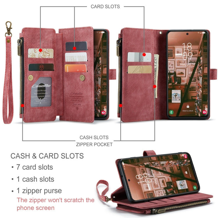 For Samsung Galaxy S23 5G CaseMe C30 Multifunctional Leather Phone Case(Red) - Galaxy S23 5G Cases by CaseMe | Online Shopping UK | buy2fix