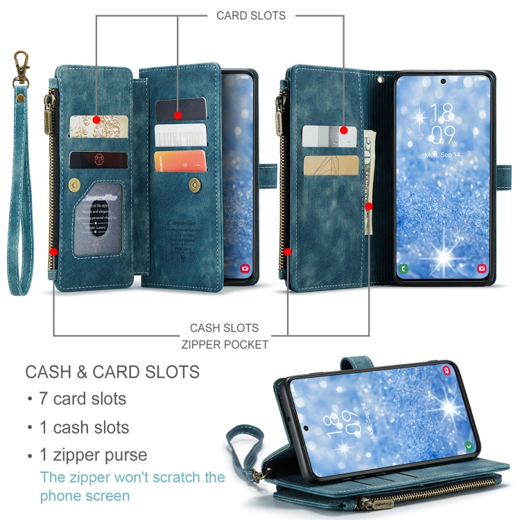 For Samsung Galaxy S23 5G CaseMe C30 Multifunctional Leather Phone Case(Blue) - Galaxy S23 5G Cases by CaseMe | Online Shopping UK | buy2fix