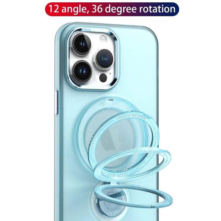 For iPhone 14 Pro Max 360 Degree Rotation Holder MagSafe Magnetic Phone Case(Light Blue) - iPhone 14 Pro Max Cases by buy2fix | Online Shopping UK | buy2fix