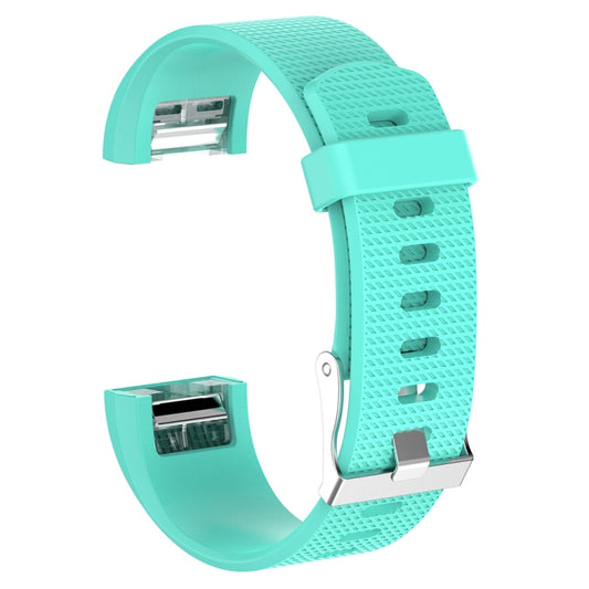 For Fitbit Charge 2 Common Texture Silicone  Watch Band with Buckle, Size:S(Lake Blue) - Watch Bands by buy2fix | Online Shopping UK | buy2fix