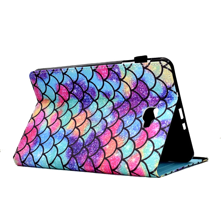 For Samsung Galaxy Tab A 10.1 2016 T580 Colored Drawing Stitching Elastic Band Leather Smart Tablet Case(Wavy Pattern) - Tab A 10.1 by buy2fix | Online Shopping UK | buy2fix