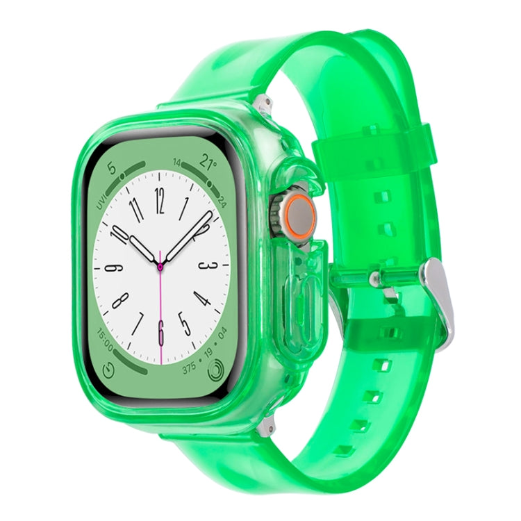 For Apple Watch Ultra 49mm Glacier Jelly Clear TPU Case Watch Band(Emerald Green) - Watch Bands by buy2fix | Online Shopping UK | buy2fix