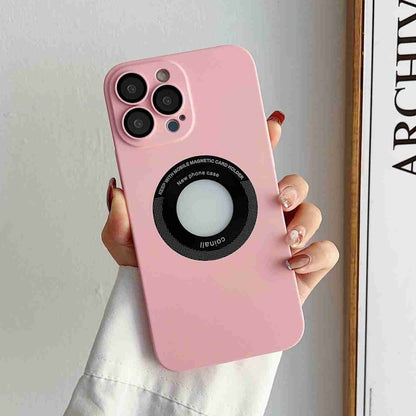 For iPhone 13 Pro Skin Feel CD Texture MagSafe Magnetic Phone Case(Pink) - iPhone 13 Pro Cases by buy2fix | Online Shopping UK | buy2fix