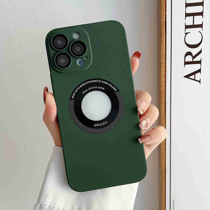 For iPhone 13 Skin Feel CD Texture MagSafe Magnetic Phone Case(Dark Green) - iPhone 13 Cases by buy2fix | Online Shopping UK | buy2fix