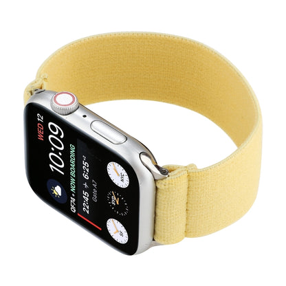 Elastic Nylon Braid Watch Band For Apple Watch Ultra 49mm&Watch Ultra 2 49mm / Series 9&8&7 45mm / SE 3&SE 2&6&SE&5&4 44mm / 3&2&1 42mm(Milk Yellow) - Watch Bands by buy2fix | Online Shopping UK | buy2fix