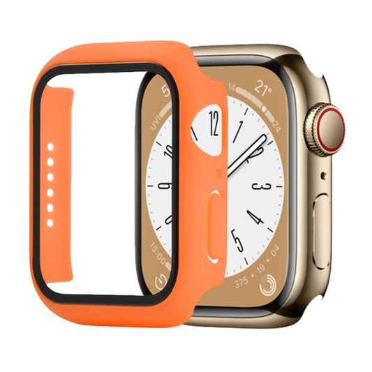 Shockproof PC+Tempered Glass Watch Protective Case For Apple Watch Series 8&7 45mm(Orange) - Watch Cases by buy2fix | Online Shopping UK | buy2fix