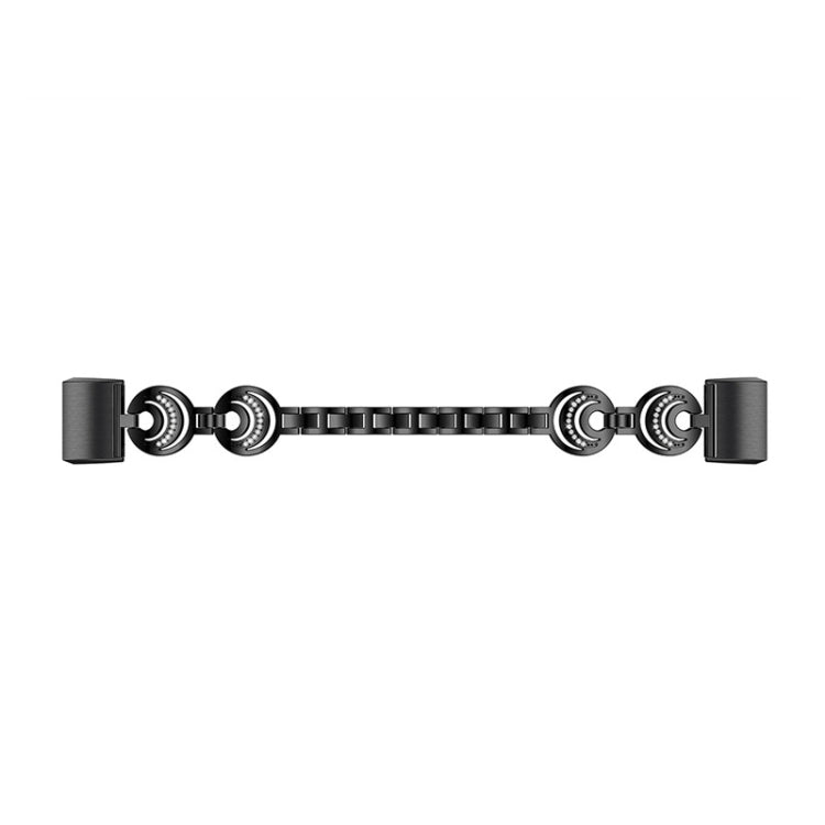 For Fitbit Charge 2 Sun Moon Star Diamond Metal Watch Band(Black) - Watch Bands by buy2fix | Online Shopping UK | buy2fix