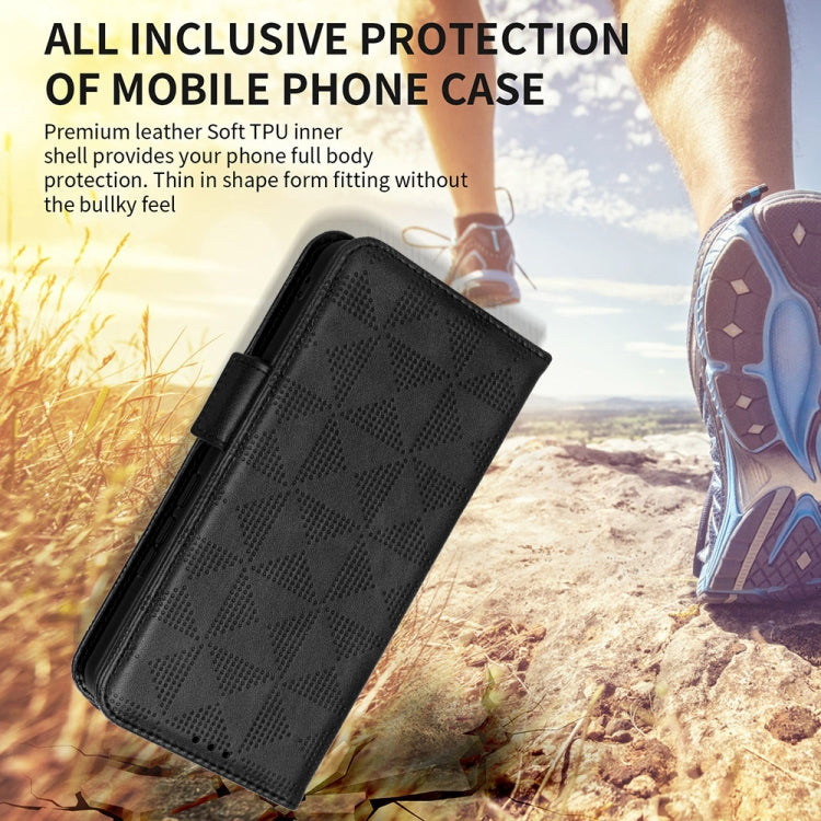 For Blackview A85 Symmetrical Triangle Leather Phone Case(Black) - More Brand by buy2fix | Online Shopping UK | buy2fix