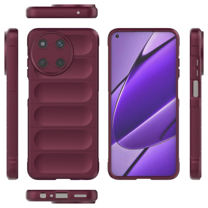 For Realme 11 4G Global Magic Shield TPU + Flannel Phone Case(Wine Red) - Realme Cases by buy2fix | Online Shopping UK | buy2fix