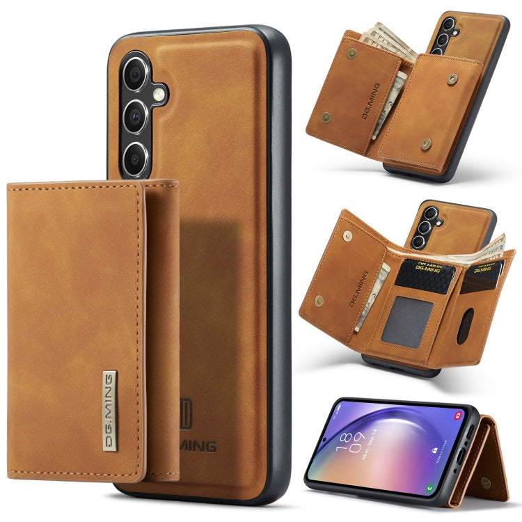 For Samsung Galaxy A54 5G DG.MING M1 Series 3-Fold Multi Card Wallet + Magnetic Phone Case(Brown) - Galaxy Phone Cases by DG.MING | Online Shopping UK | buy2fix