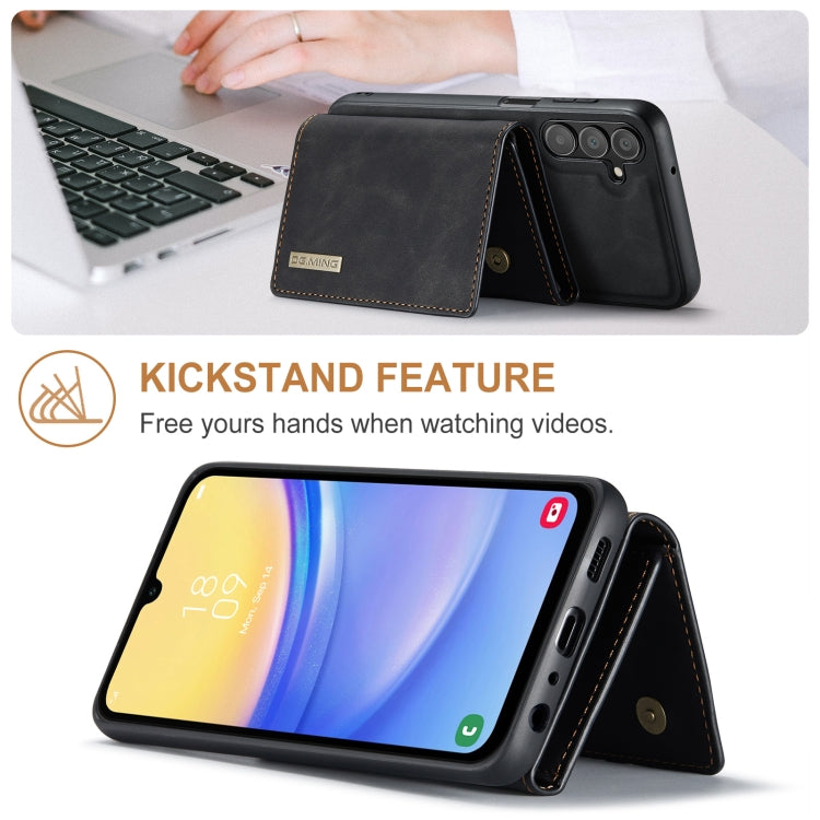 For Samsung Galaxy A15 5G / A15 4G DG.MING M1 Series 3-Fold Multi Card Wallet + Magnetic Phone Case(Black) - Galaxy Phone Cases by DG.MING | Online Shopping UK | buy2fix