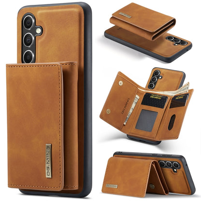 For Samsung Galaxy A55 5G DG.MING M1 Series 3-Fold Multi Card Wallet + Magnetic Phone Case(Brown) - Galaxy Phone Cases by DG.MING | Online Shopping UK | buy2fix