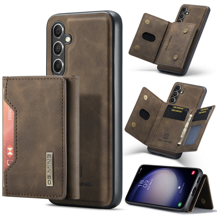 For Samsung Galaxy S23 FE 5G DG.MING M2 Series 3-Fold Multi Card Bag + Magnetic Phone Case(Coffee) - Galaxy S23 FE 5G Cases by DG.MING | Online Shopping UK | buy2fix