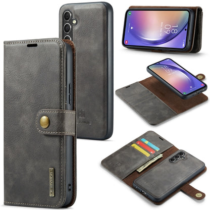 For Samsung Galaxy A54 5G DG.MING Crazy Horse Texture Detachable Magnetic Leather Case(Grey) - Galaxy Phone Cases by DG.MING | Online Shopping UK | buy2fix