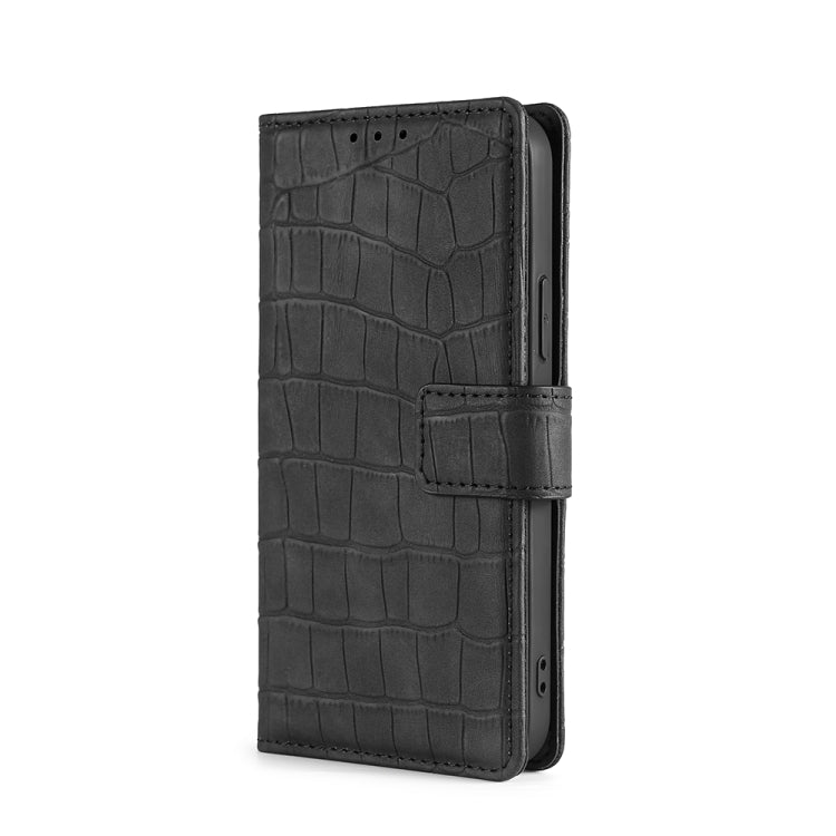 For Xiaomi Redmi Note 12S 4G Skin Feel Crocodile Magnetic Clasp Leather Phone Case(Black) - Xiaomi Cases by buy2fix | Online Shopping UK | buy2fix