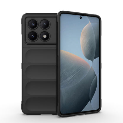 For Xiaomi Redmi K70E 5G Magic Shield TPU + Flannel Phone Case(Black) - K70E Cases by buy2fix | Online Shopping UK | buy2fix