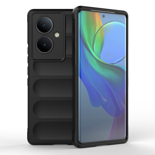 For vivo Y78+ Global Magic Shield TPU + Flannel Phone Case(Black) - vivo Cases by buy2fix | Online Shopping UK | buy2fix