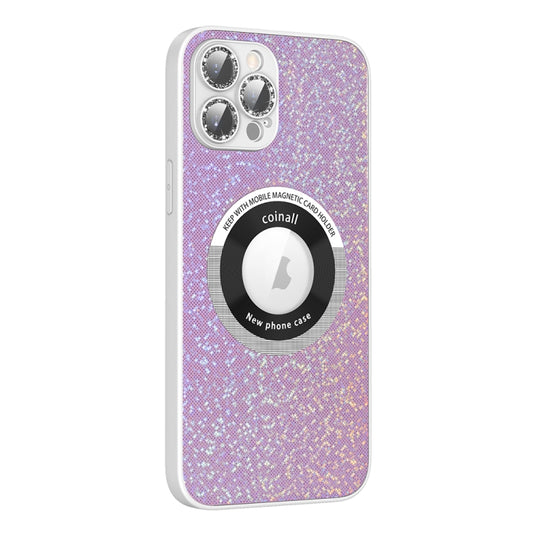 For iPhone 12 Pro Max Colorful Glitter Magnetic Magsafe TPU + PC Phone Case(Pink) - iPhone 12 Pro Max Cases by buy2fix | Online Shopping UK | buy2fix