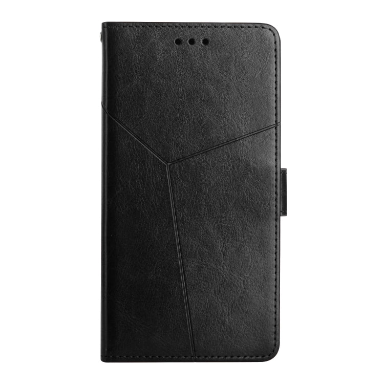 For Realme 11 Pro 5G / 11 Pro+ 5G HT01 Y-shaped Pattern Flip Leather Phone Case(Black) - Realme Cases by buy2fix | Online Shopping UK | buy2fix