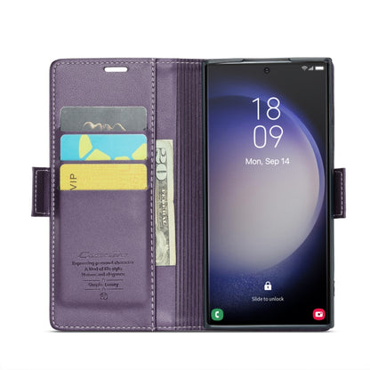 For Samsung Galaxy S23 Ultra 5G CaseMe 023 Butterfly Buckle Litchi Texture RFID Anti-theft Leather Phone Case(Pearly Purple) - Galaxy Phone Cases by CaseMe | Online Shopping UK | buy2fix